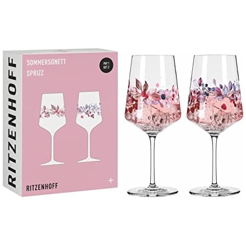 Ritzenhoff 6011002 Aperitif-Glas Sprizz 2er-Set 500 ml - Serie Sommersonett F23 - Früchte & Zweige bunt - Made in Germany Cover