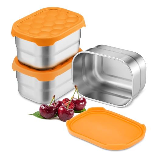 E-far Stainless Steel Snack Containers for Kids and Toddlers