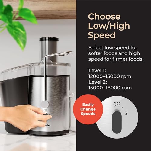 Mueller Juicer Ultra Power, Easy Clean Extractor Press Centrifugal Juicing Machine, Wide 3" Feed Chute for Whole Fruit Vegetable, Anti-drip, Silver by Mueller - Image 7