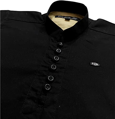 Image of PEPILIO Kids Stylish Solid Style Cotton Mandrain Collar Regular Fit Kurta|| Formal Boys Shirt || Casual Wear Buttoned Kurta for Boys