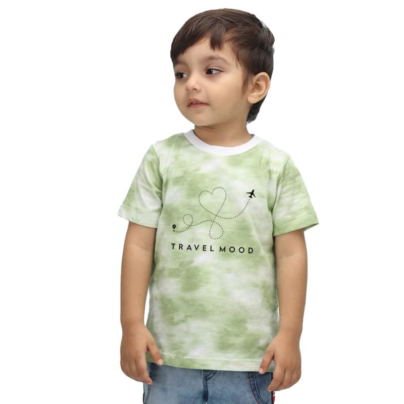 Image of Nusyl Infants Travel Mood Printed Tie & Dye Tshirt -NUITDTSH0223