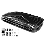 GEARFLOW Car Roof Box, Gloss Black 450L Capacity, 90kg Weight Hard Roof Cargo Carrier, with Security Keys, Dual Side Opening, Waterproof Roof Top Luggage Storage Box, for Camping Travel