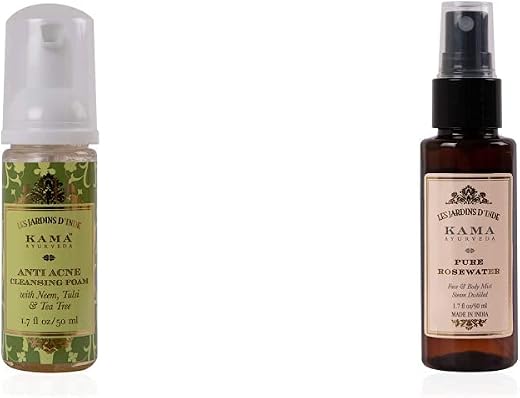 Kama Ayurveda Anti Acne Cleansing Foam and Pure Rose Water