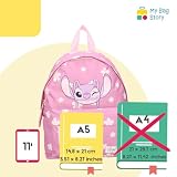 mybagstory | Plecak anioła Disneya dla dziewczynek | Różowy tornister szkolny Mały rozmiar 31 x 22 x 9 cm | Idealny plecak dla dzieci do przedszkola i wypoczynku | Oficjalny projekt Lilo i Stitch |