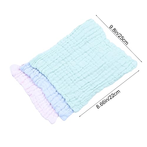 5Pcs Solid Color Face Towel Ultra Absorbent Cotton Bibs Lightweight Multi Square Towels for Teething Random Colors for Parents2