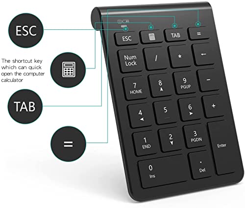 image for VssoPlor Wireless Numeric Keypad, Portable 22 Keys Number Pad 2.4 G Wi