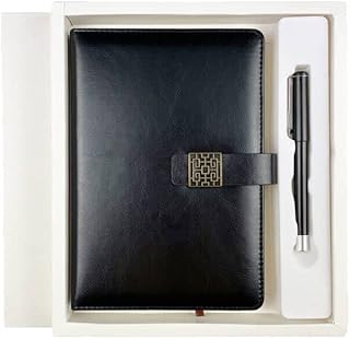 A5 Notebook with Pen 200 Lined Pages Thick Classic Luxury Journal Notepad Diary Stationary Office School Home Business Writing Note Taking for Father Day Gift