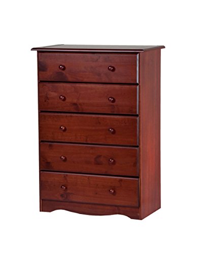 Palace Imports 100% Solid Wood 5-Drawer Chest, Mahogany. Requires Assembly #TOP16
