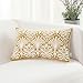 HWY 50 Yellow Throw Pillows Case For Couch / Bed 12 x 20 inch , 1 PC Cotton Canvas Embroidered Home Decorative Sofa Throw Pillow covers , European Geometric Flowers Pillowcases
