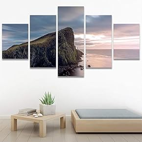 SIGNWIN 5 Panel Canvas Wall Art Calming Waters...