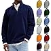 Men's Quarter Zip Sweaters - Red, Size 5XL, Half Zip Pullover Men Knit Sweater Lightweight Long Sleeve Slim Fit Business Casual Tops for Office Work