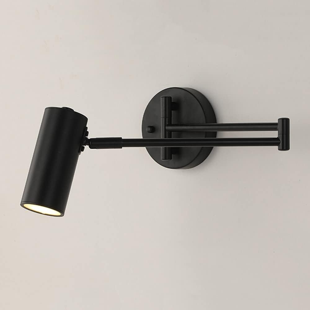 Swing Arm Wall Sconce Adjustable Wall Mount Reading Light Headboard Lamp, Modern Hardwired Sconces GU10 Wall Swivel Spot Lights for Bedroom Bedside Living Room Study