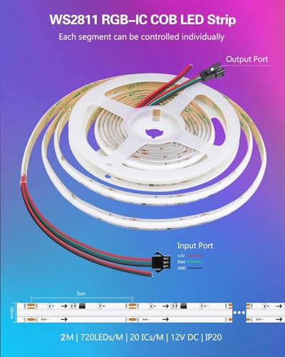 Tira LED digital direccionable ALITOVE 2M 1440 LEDs RGB miniatura 2
