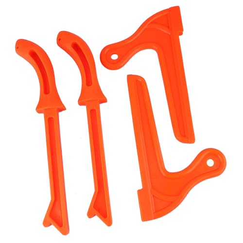 Safety Plastic Woodworking Protective 4Pcs Hand Saw Push Sticks Tool for Carpentry, Ergonomic Handle Design, for Running on Table Saw or Jointer (Orange)