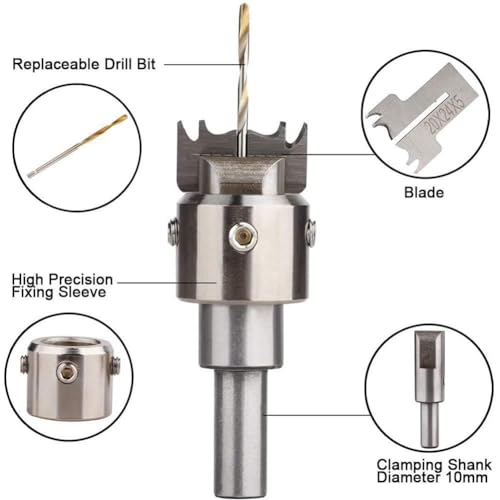Boerunid 30 StüCk Ring Bohrer Bit Set, 16-21 Mm Klingen Ring Bohrer Bit Ring Macher Stahl Perlen Bohrer Bit