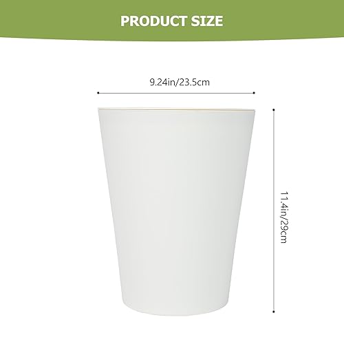 Miniatura 2 de Contenedor de basura blanco cesta de basura redonda para el hogar, cubo de basura para almacenamiento de reciclaje de papel desechado, 11.4 pulgadas