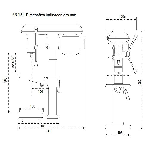 FURADEIRA DE BANCADA 13MM(1/2