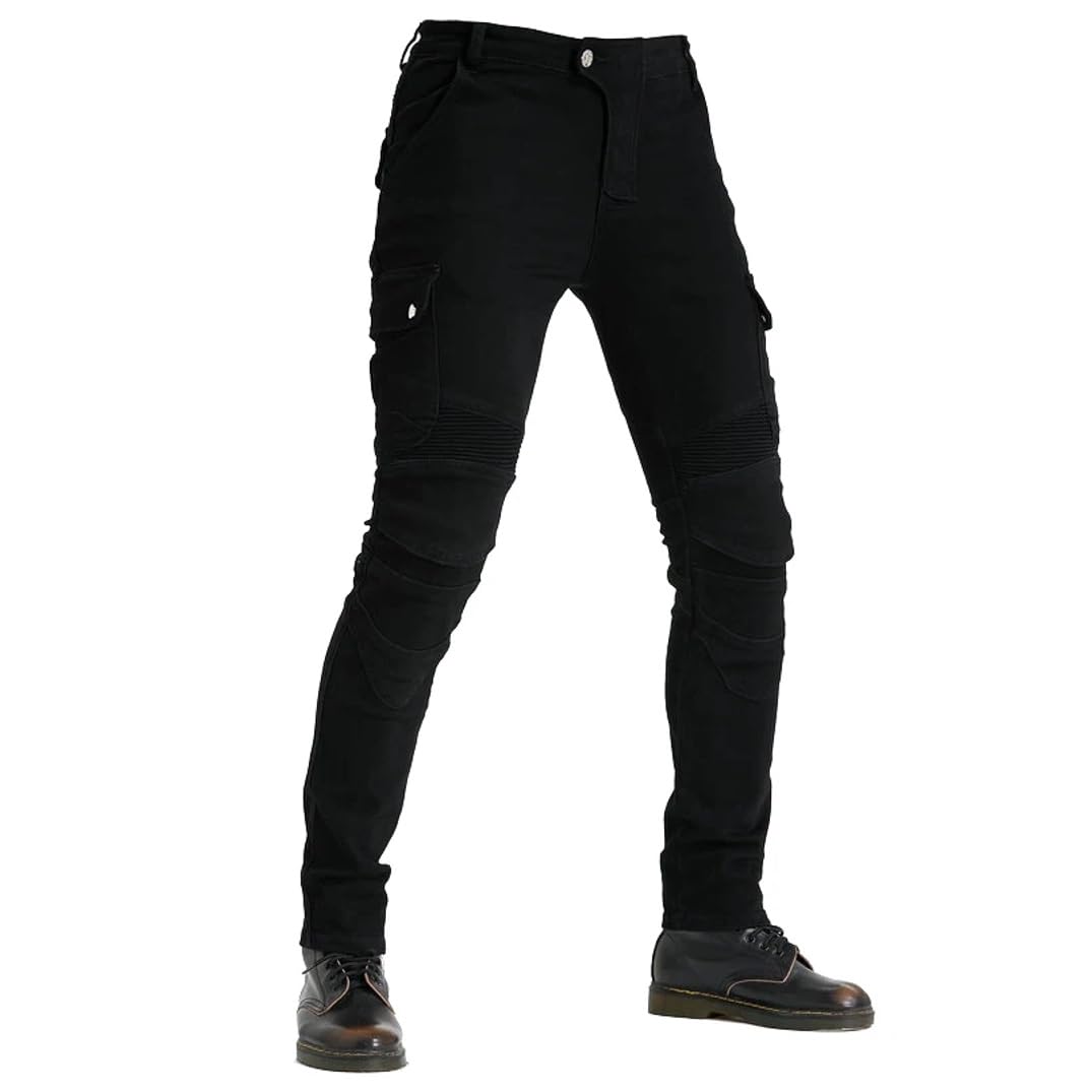 Hombre Moto Jeans Motocicleta Pantalones con Forro Protector de Aramida