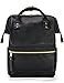 Produktbild Kah&Kee Leder Rucksack Wickeltasche Laptop Reisen Arzt Lehrer Tasche für Frauen Mann (Schwarz II)