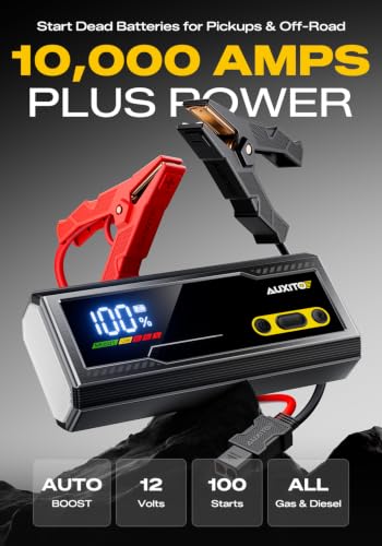 Image of AUXITO 10000A Jump Starter for All Gas & Diesel Engines, 24000mAh Car Battery Jumper Starter Portable, 65W Fast Charger, Autoboost Jump Box 12V with LED Screen, LED Flashlight, Jump Cables