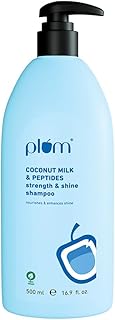 Plum Coconut Milk & Peptides Shampoo for Dry & Frizzy Hair | Provides 22X Shiny & Softer | Paraben-Free | Hair Shampoo for... Price In India