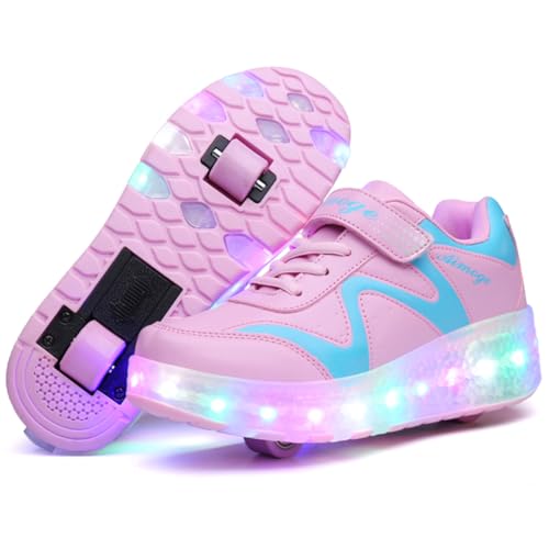 Image of Nsasy Roller Shoes Kids Roller Skates Shoes Girls Boys Wheels Shoes Become Sport Sneaker with Led for Children Gift