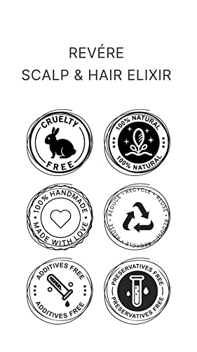 Revere Scalp & Hair Elixir, Scalp Tonic, Follicle Stimulator, Plant Based, Hair Growth, Natural Hair Treatment Oil,4 Ingredients Only,Coconut Oil, Rosemary, Fenugreek, Black Seed, 2Oz,Handmade, #TOP7