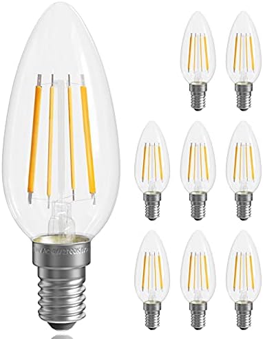 QNINE 8 Pack Warm White E14 LED Light Bulb, 4W (40W Equivalent), Candle Bulbs Small Screw, 2700K, Non-Dimmable