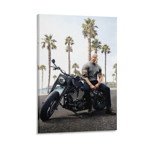 VDUCK Dwayne Johnson Poster Motorcycle Photo Shoot (1)-2436 Artworks Picture Print Poster Wall Art Painting Canvas Gift Decor Home Posters Decorative 08x12inch(20x30cm)