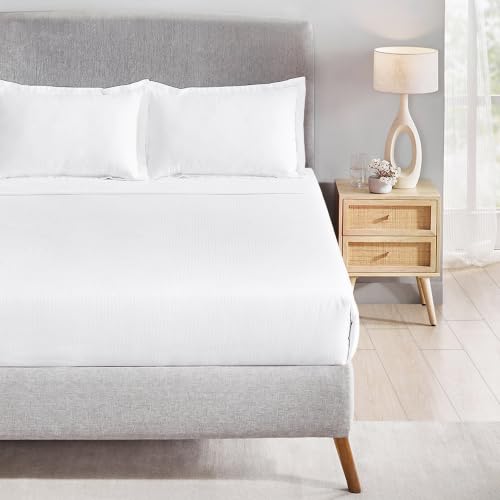 Image of myTrident Bedsheet for Double Bed King Size | 108 inch x 108 inch | White