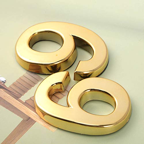 VOSAREA 10 Stücke Tür Zahlen, 3D 0-9 Hausnummer Aufkleber Selbstklebende Türnummer Golden Briefkasten Zahlen Adresse Haus Nummern für Haus Hotel Tür, 5cm
