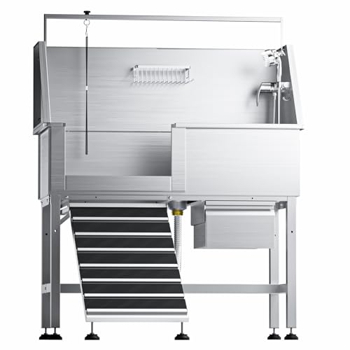 46-Inch Leak-Proof Dog Wash Station with Ramp