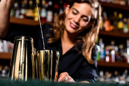 Coctelera Boston Gold Speakeasy de 800 ml para evitar goteos al agitar 7
