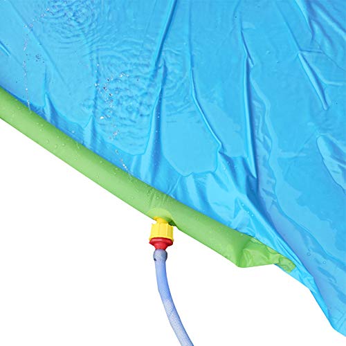 Lawn Water Slides Slip - 15.7 FT Rainbow Slip Slide Play Center with Splash Sprinkler and Inflatable Crash Pad-Children Swimming Pool Games Outdoor Water Toys Apply to Backyard for Kids