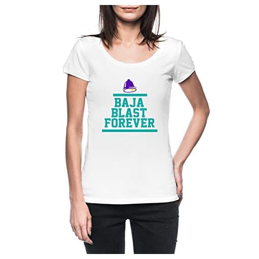 Baja 4ever Mujer Blanco Camiseta Manga Corta Women's White T-Shirt 3XL