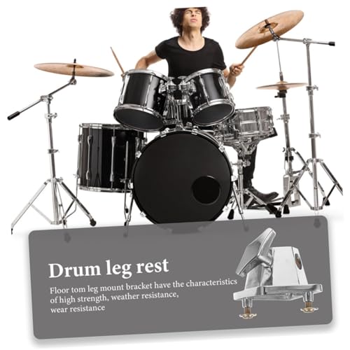 Hemoton 2 piezas Soporte Base para Tom Drum de Hardware de Batería en Hierro Plateado miniatura 2