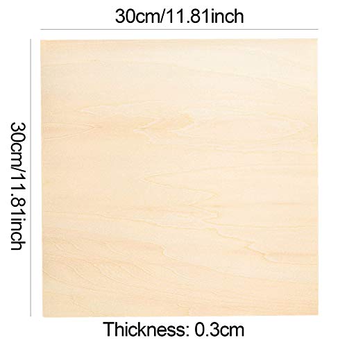 Keileoho 10 Pack Balsa Wood Sheets 12 X 12 X 1/8 Inch, Large Thin Wood Boards For Crafts Moisture Resistance Anti-Deformation Easy Cutting Painting Unfinished Natural Basswood Board For Diy Models #TOP1