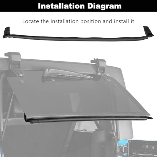 Hooke Road JK Rear Liftglass Lower to Body Seal Rubber Weatherstrip Compatible with 2007 2008 2009 2010 Jeep Wrangler JK Hardtop 2/4 Doors, Replaces 55397042AE