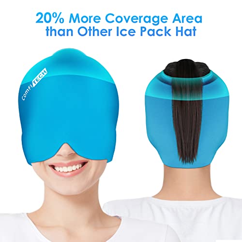 Comfitech Headache Relief Hat Migraine Cap Azure & Neck Ice Pack Purple #TOP3