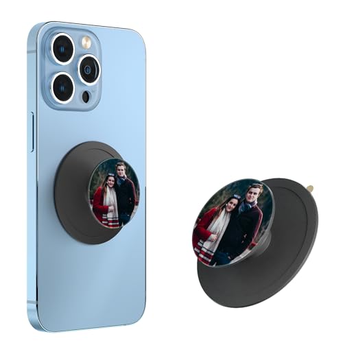 Handy-Griff, kompatibel mit magnetischer, personalisierter Handyhalter-Buchse und kabellosem Laden, Schwarz