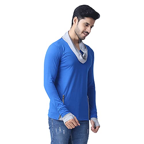 Image of Black Collection Men's Attached Muffler Full Sleeve T-Shirt(SKU: BCN0023)
