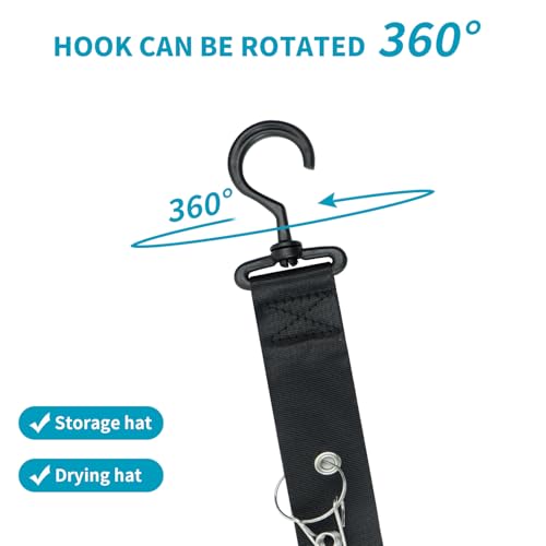 letuxaamz Cap Organizer Huthalter,360°Rotation Hat Organizer Hutständer,Basecap Halterung Wand für Mützen, Krawatten, Schals, Handtaschen,2 Stück Schwarz Kappen Organizer