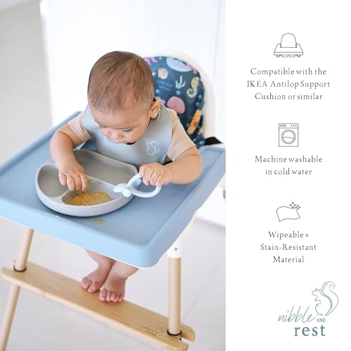 Image of Nibble and Rest Highchair Insert Cover, Compatible for IKEA Antilop Highchair, High Chair Accessories Stain-Proof and Wipeable Insert Cover (Cushion NOT Included)(Dinosurdays)
