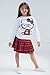 Hello Kitty Big Girls Fleece Sweatshirt and Skirt Plaid White/Red 10-12