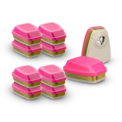 3M 60926 P100 Multi-Gas/Vapor Cartridges (5 Pairs, 10 Filters) for 3M 6000, 6500, 7500, 7800S, FF-400 & Scott AV-3000 (SureSeal/HT) Respirators – Organic Vapor, Acid Gas & Particulate Protection