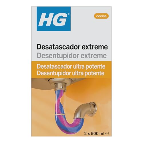HG Desatascador Extreme para Desagües, Desbloqueador Potente para...