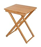 WENKO Mesa plegable de bambú Maui, práctica mesa auxiliar para interior y mesa comedor para exterior con superficie lacada, mesa de balcón plegable, ocupa poco espacio de bambú, 42 x 52 x 30 cm