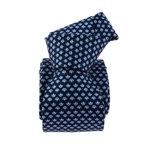 Cravate soie fabriquée en France Tony & Paul Paris VI, modèle Prestige 3 plis bleu