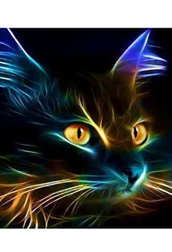 Peinture au diamant 5D chat coloré pour évacuer le stress quotidien