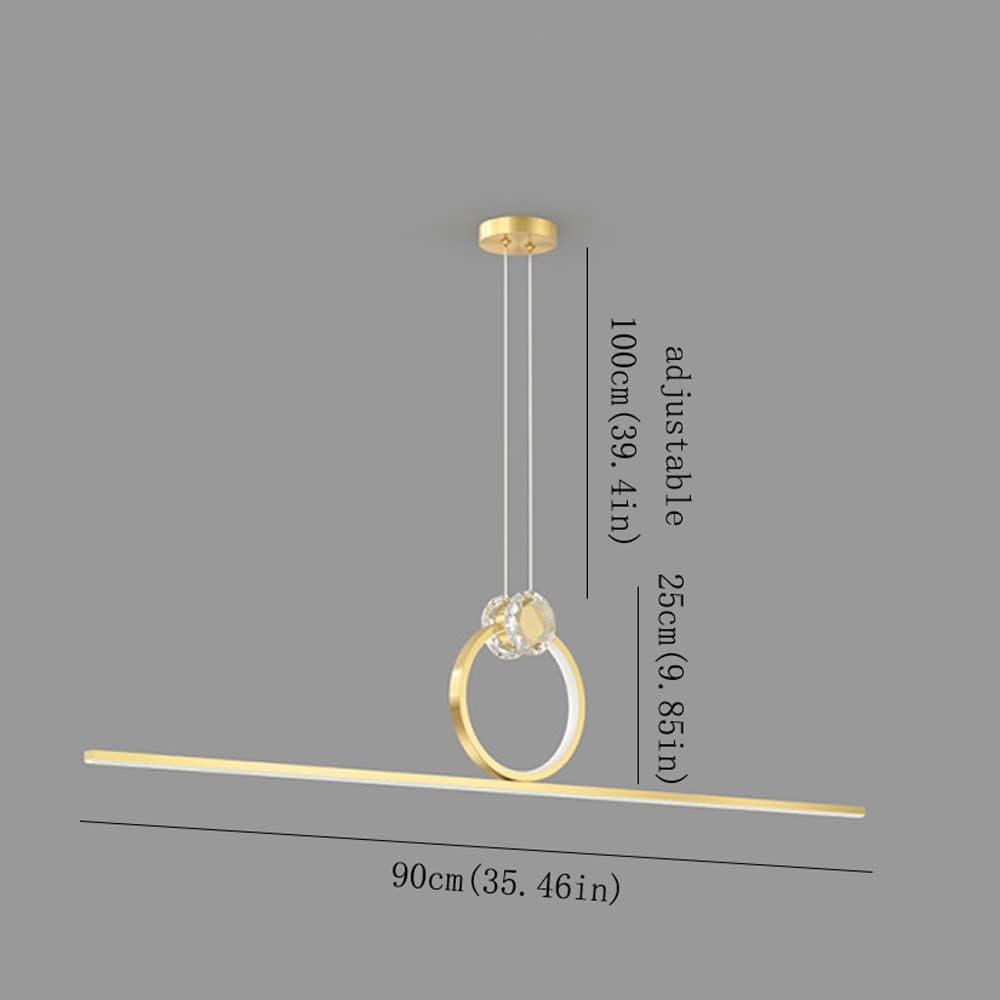 ペンダントライト, 現代的な真鍮ストリップペンダントライト LED 調光
